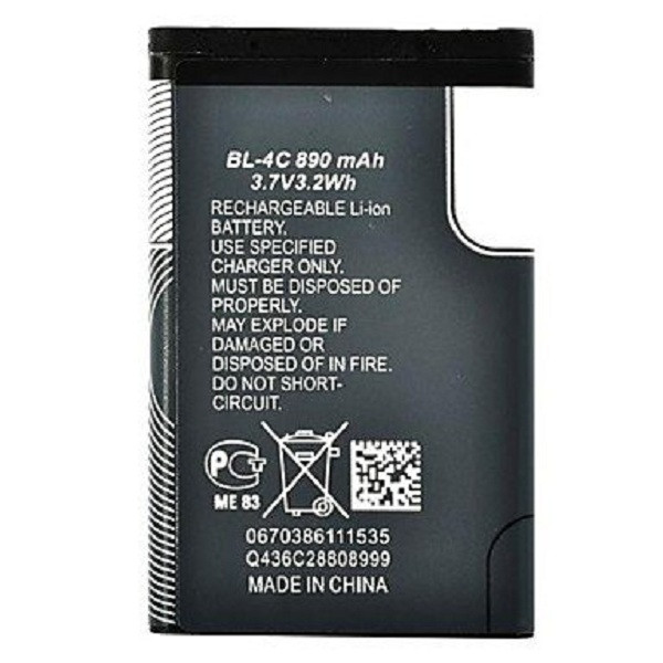 باتری موبایل مدل BL-4C ظرفیت 890 میلی آمپر ساعت مناسب برای گوشی موبایل نوکیا